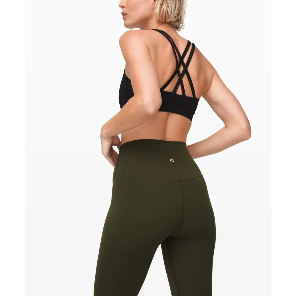 Lululemon Align Crop Leggings 21" Dark Olive Green size 10 - Picture 4 of 8